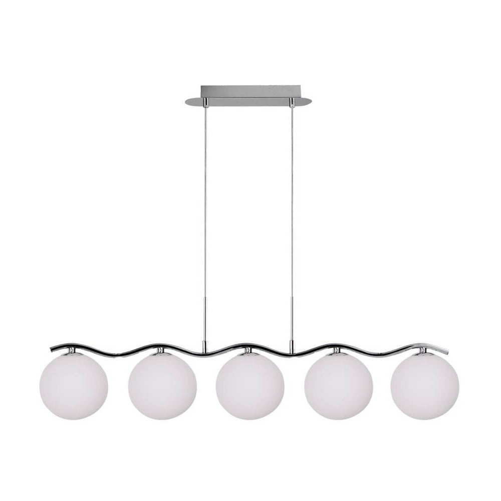 Ezüstszínű függőlámpa üveg búrával 12x86 cm Ramon – Candellux Lighting