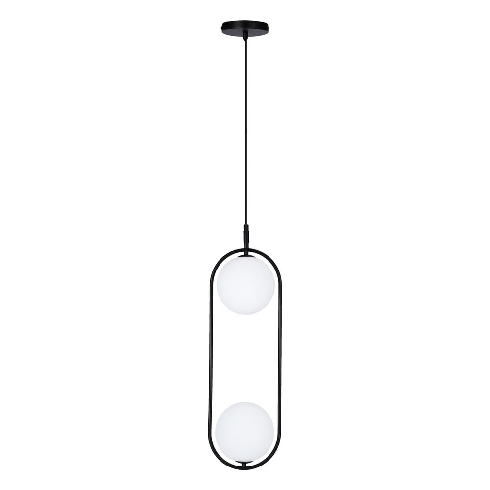 Fekete függőlámpa üveg búrával 18.5x15 cm Cordel – Candellux Lighting