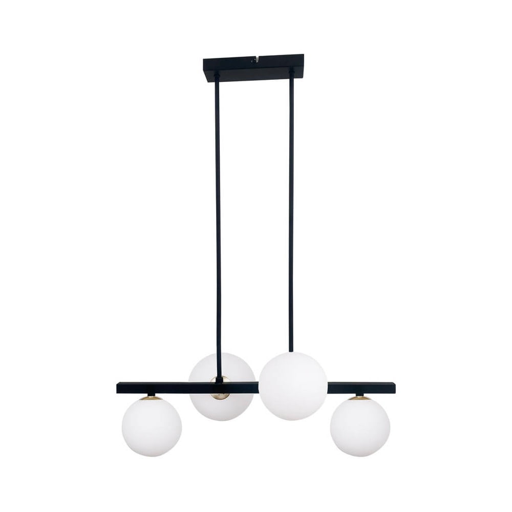 Fekete függőlámpa üveg búrával 25x59 cm Kama – Candellux Lighting