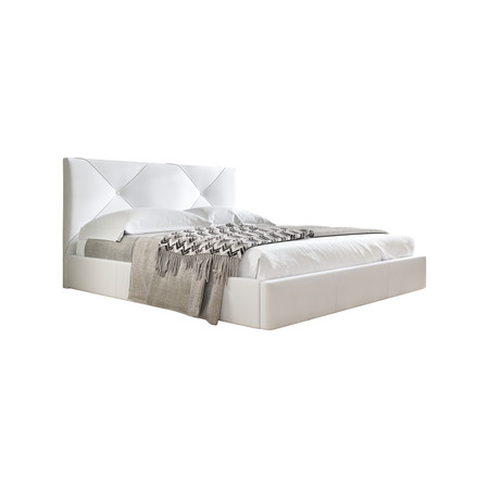 Kárpitozott ágy KARINO mérete 90x200 cm Fehér műbőr TT-FURNITURE