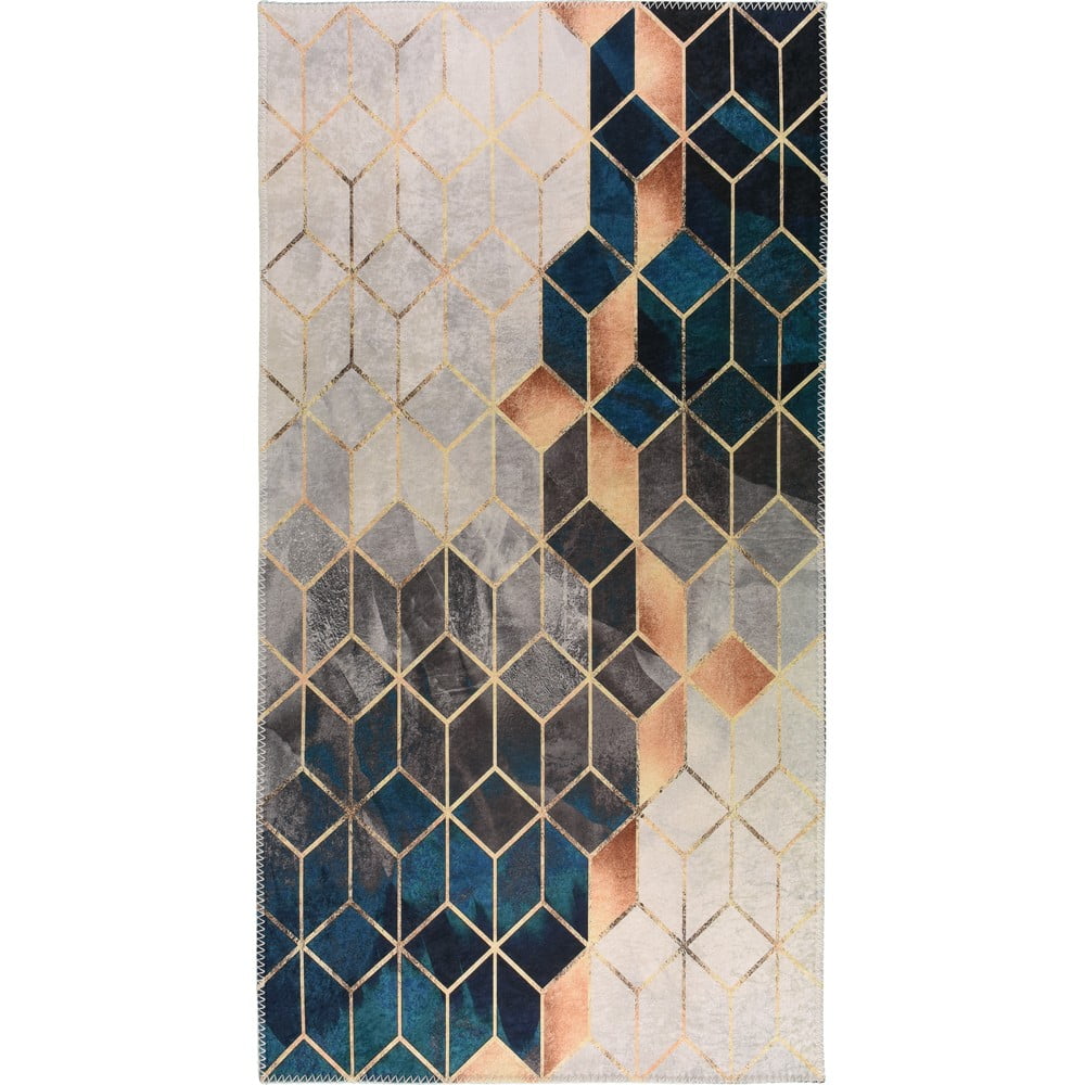 Kék-krémszínű mosható szőnyeg 120x180 cm – Vitaus