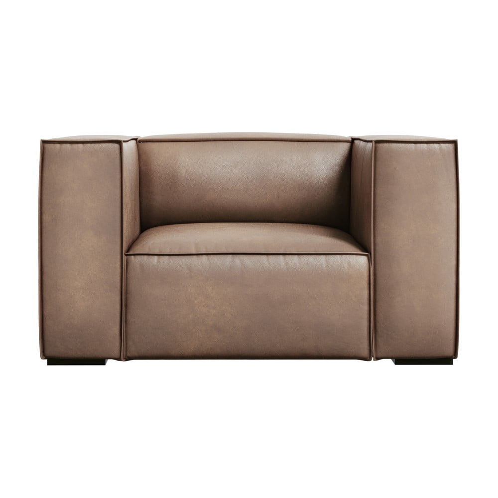 Világosbarna bőr fotel Madame – Windsor & Co Sofas