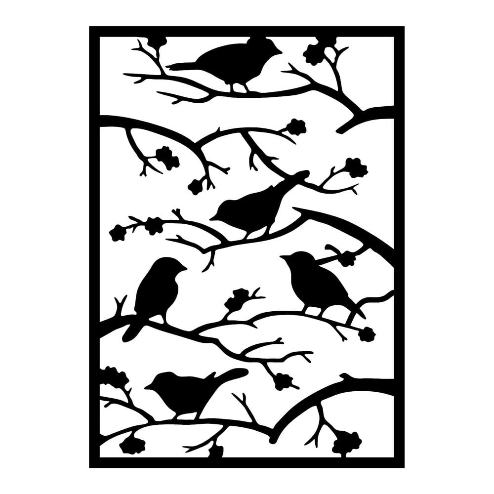 Fém fali dekoráció 47x66 cm Branch & Birds – Wallity