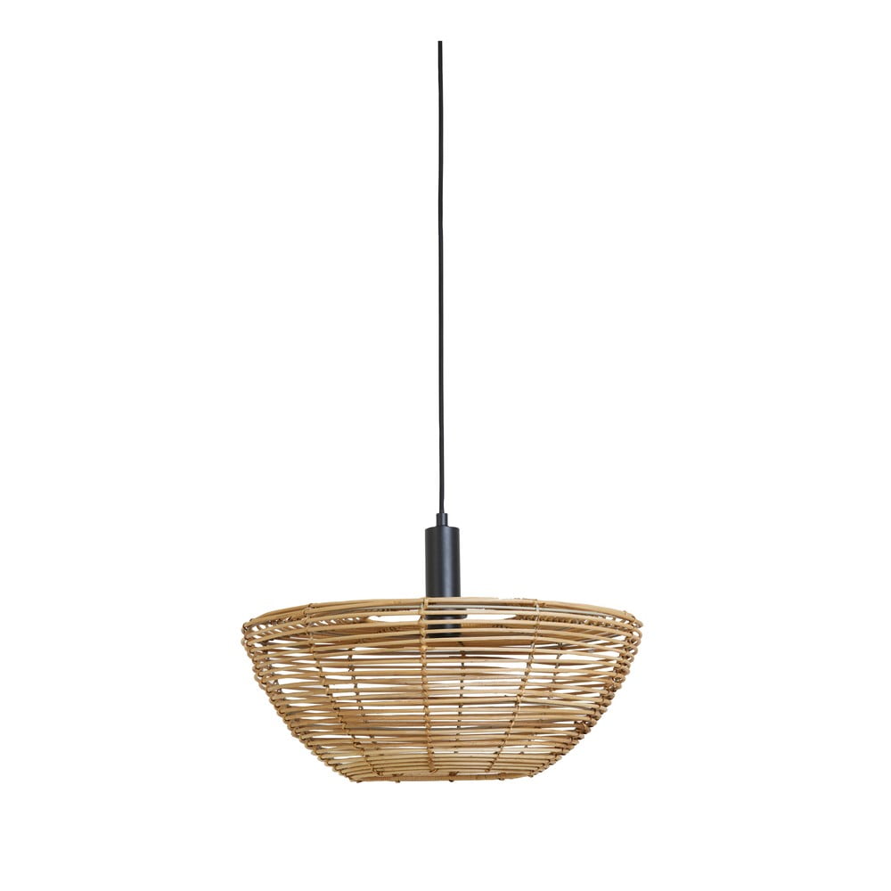 Natúr színű mennyezeti lámpa rattan búrával ø 50 cm Milan – Light & Living