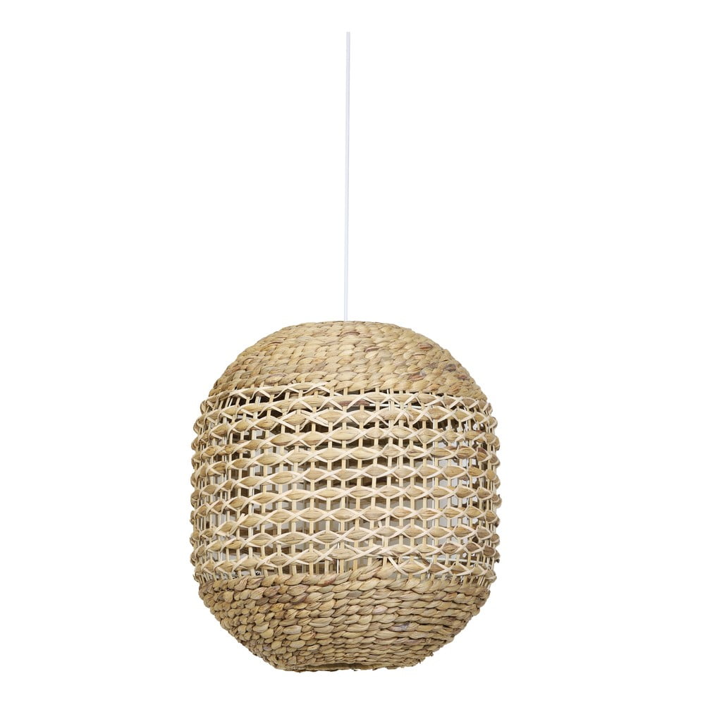 Natúr színű mennyezeti lámpa rattan-tengerifű búrával ø 42 cm Tripoli – Light & Living