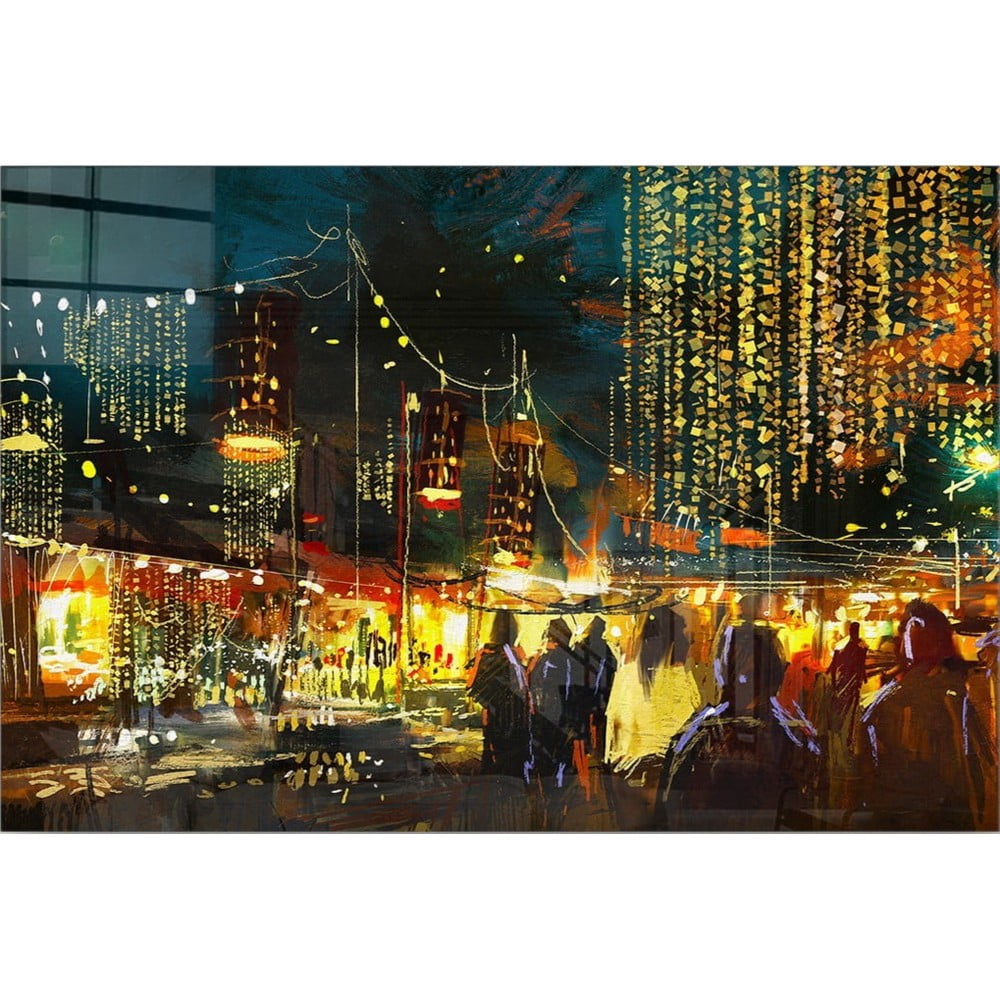 Üveg kép 100x70 cm City Street – Wallity