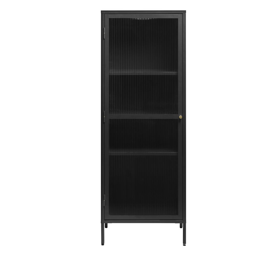 Fekete fém tálalószekrény 58x160 cm Bronco – Unique Furniture