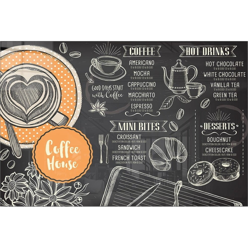 Üveg kép 70x50 cm Coffee House – Wallity