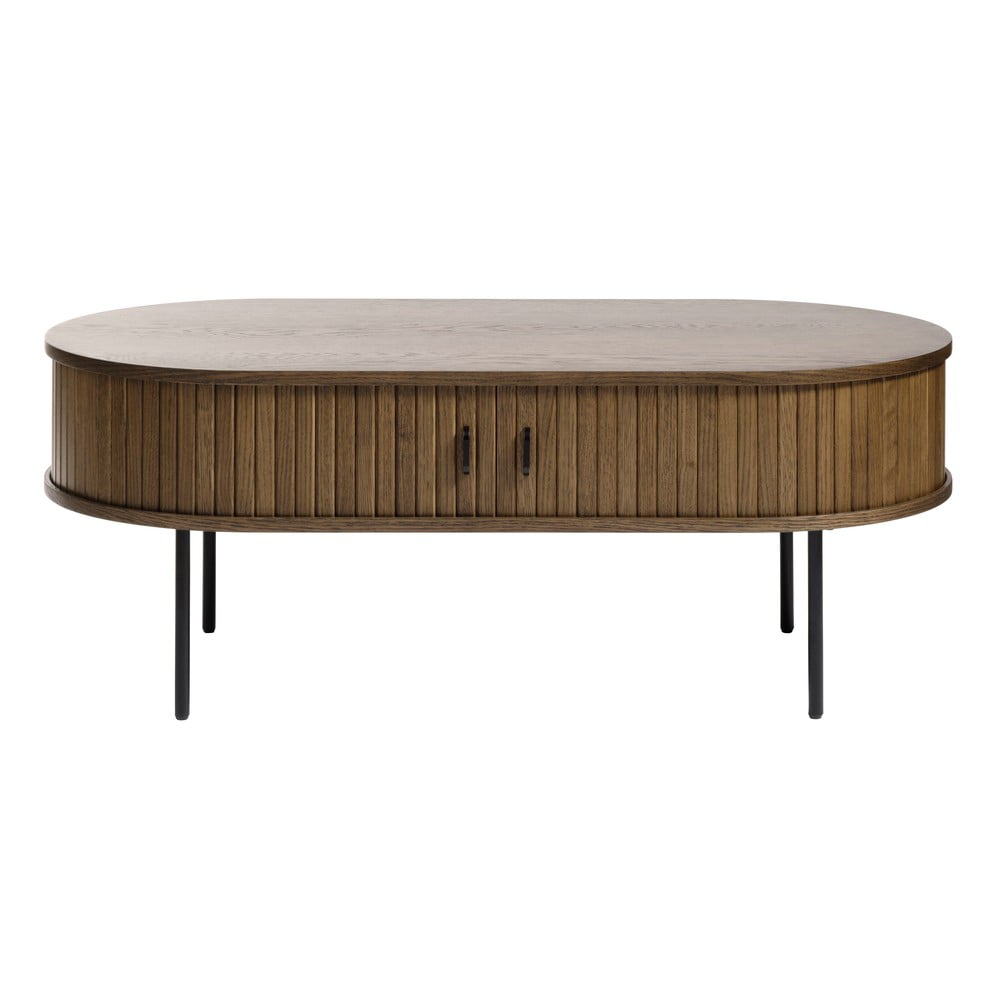 Natúr színű dohányzóasztal tölgyfa dekorral 60x120 cm Nola – Unique Furniture