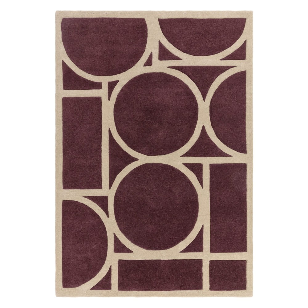 Sötétbarna gyapjú szőnyeg 120x170 cm Metro Plum – Asiatic Carpets