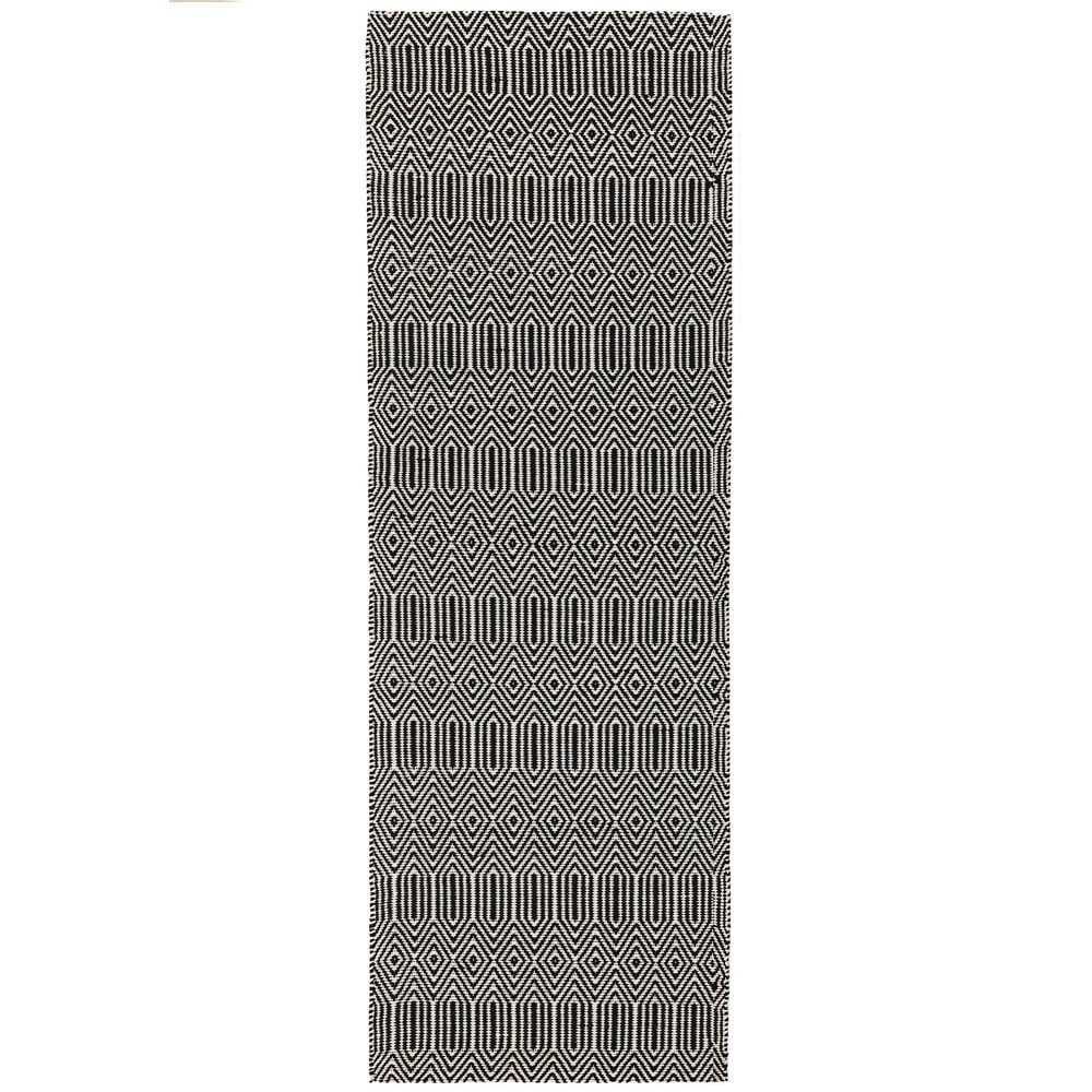 Fekete gyapjú futószőnyeg 66x200 cm Sloan – Asiatic Carpets