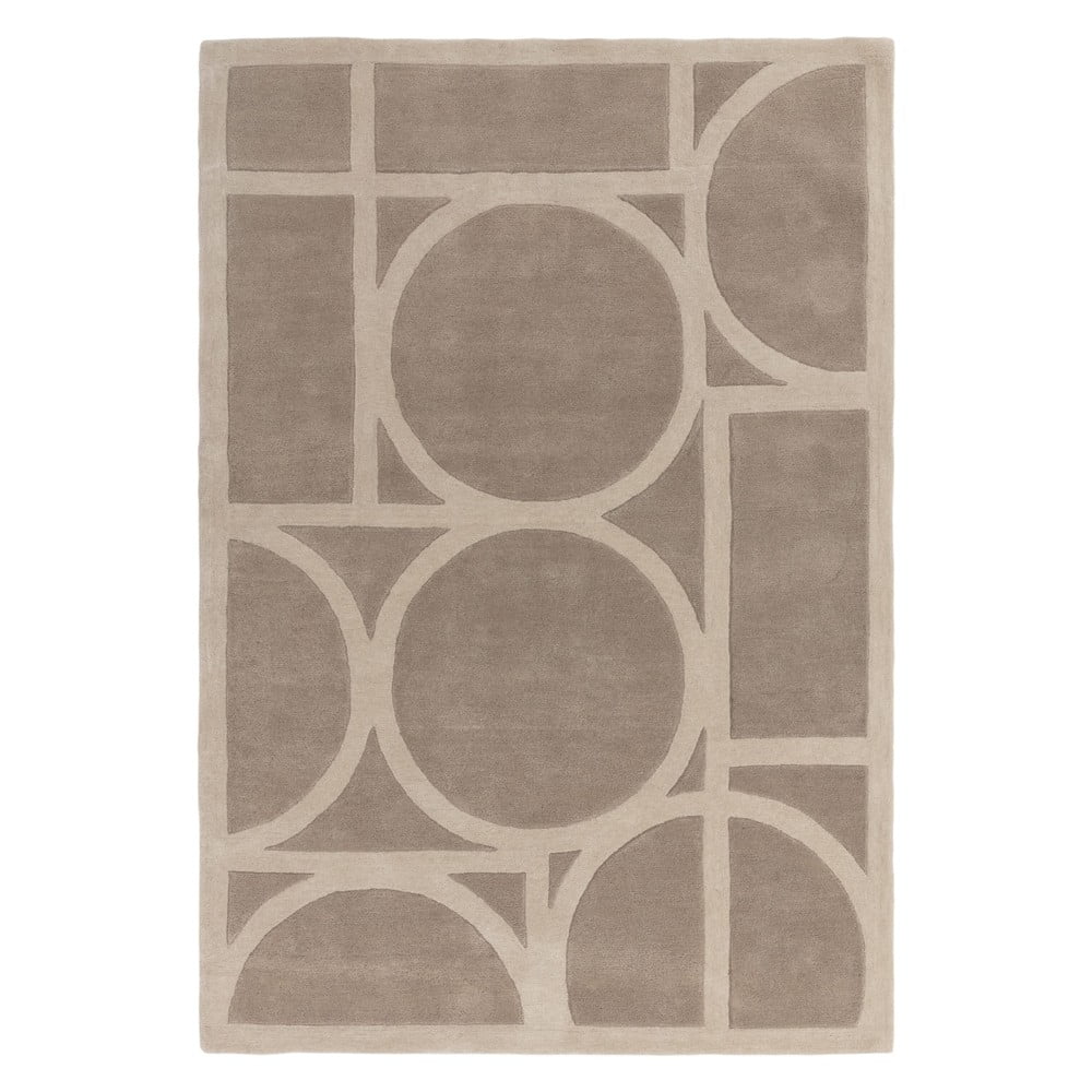 Világosbarna gyapjú szőnyeg 120x170 cm Metro Taupe – Asiatic Carpets