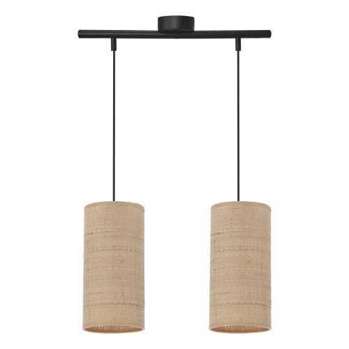 Bézs függőlámpa rattan búrával ø 12 cm Fleri – Candellux Lighting