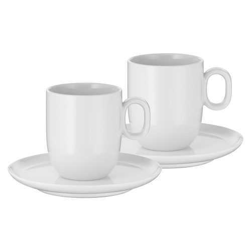 Fehér porcelán csésze szett cappucinóhoz