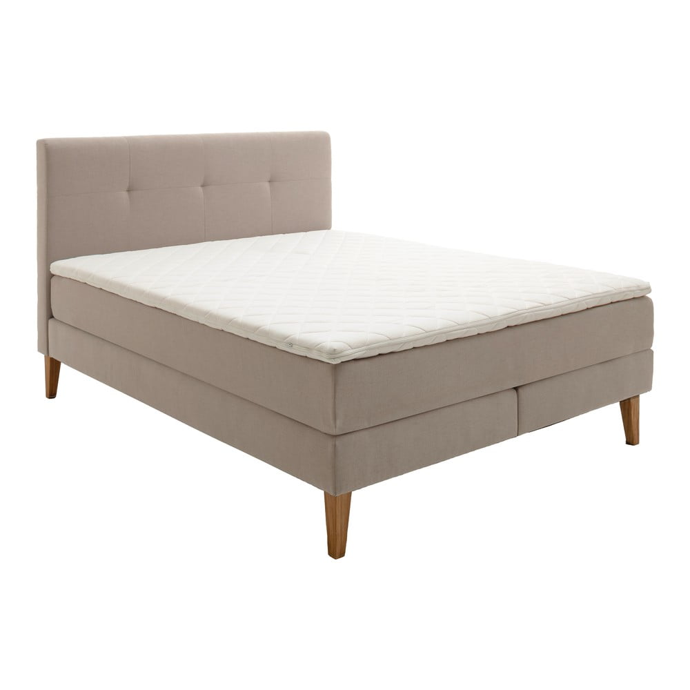 Bézs boxspring ágy 180x200 cm Stockholm – Meise Möbel