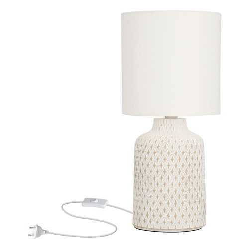 Krémszínű asztali lámpa textil búrával (magasság 32 cm) Iner – Candellux Lighting