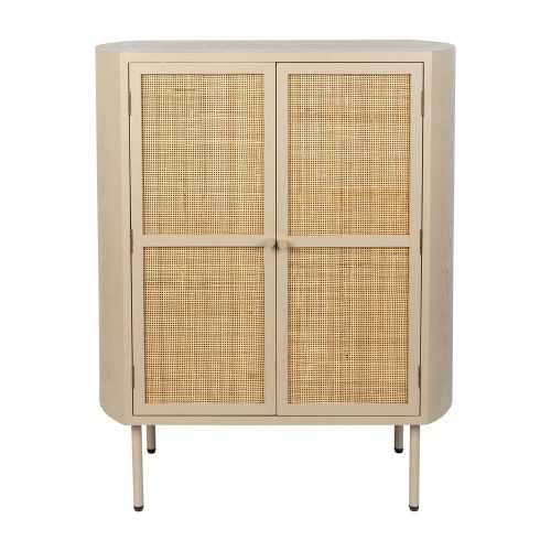 Krémszínű rattan szekrény 80x100 cm Amaya – White Label