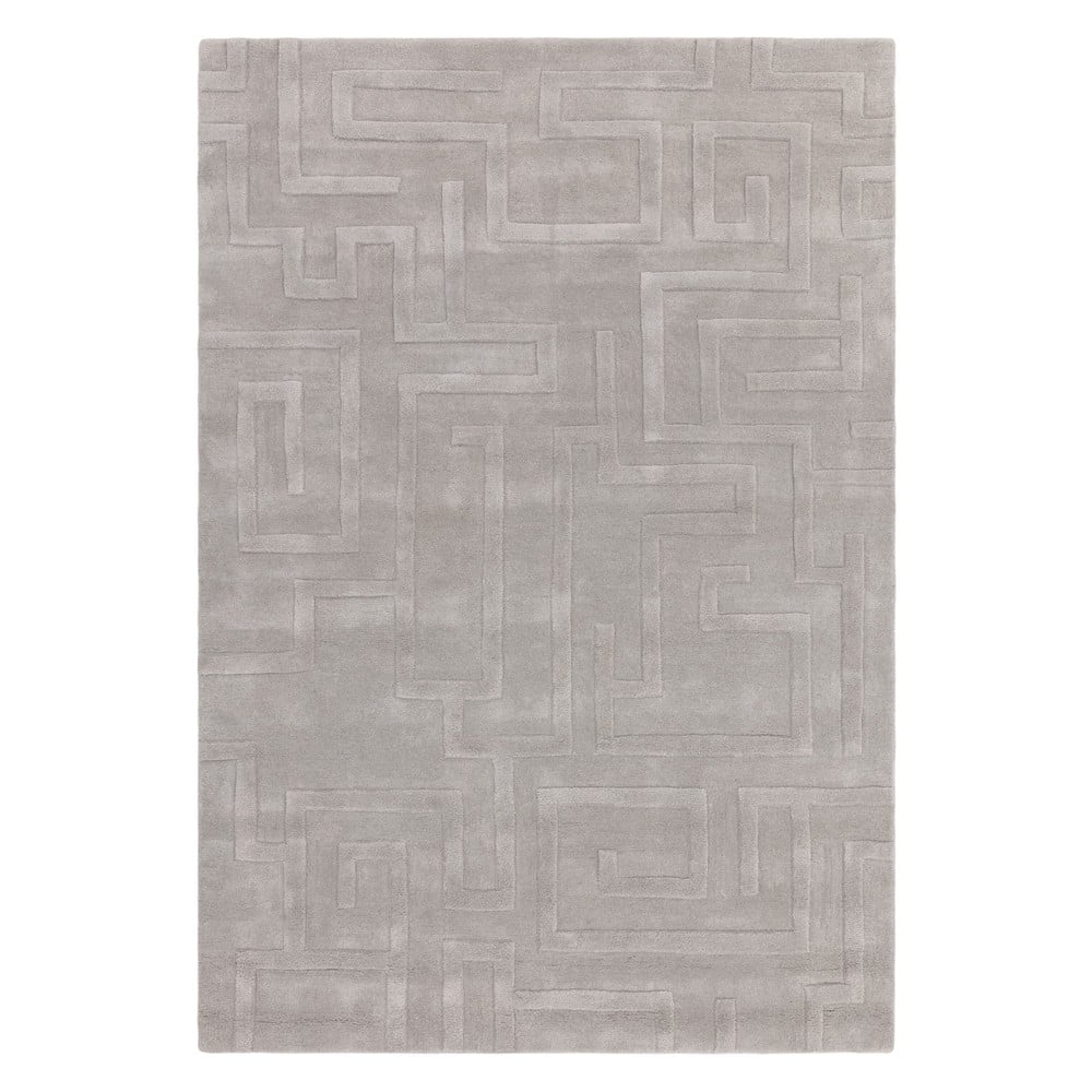 Világosszürke gyapjú szőnyeg 120x170 cm Maze – Asiatic Carpets