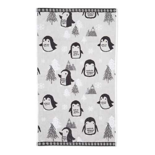 Világosszürke pamut törölköző 50x85 cm Cosy Penguin – Catherine Lansfield