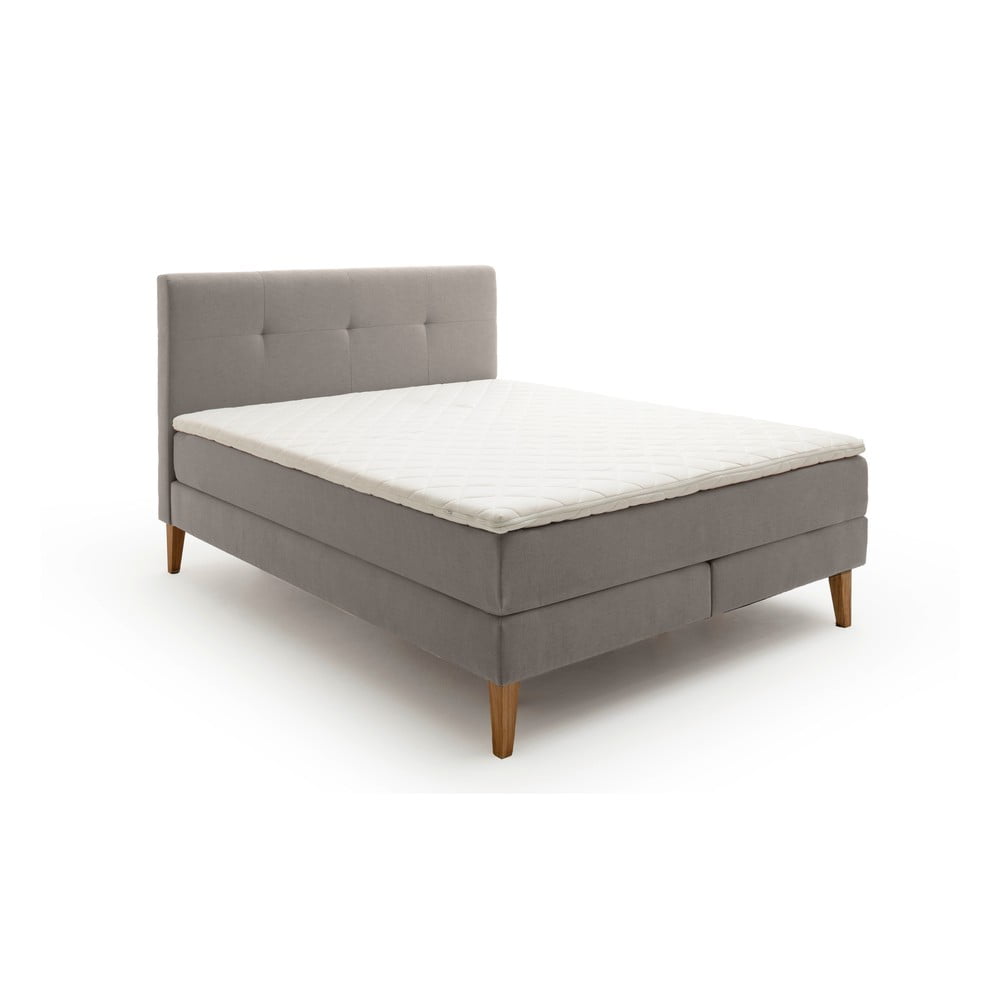 Világosszürke boxspring ágy 180x200 cm Stockholm – Meise Möbel