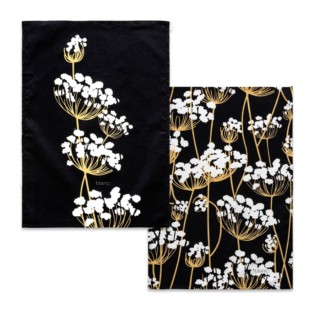 Pamut konyharuha szett 2 db-os 50x70 cm Golden sprouts – Blanc