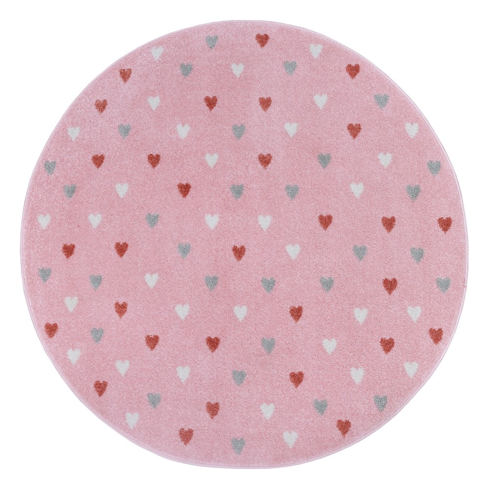 Rózsaszín gyerek szőnyeg ø 100 cm Little Hearts – Hanse Home