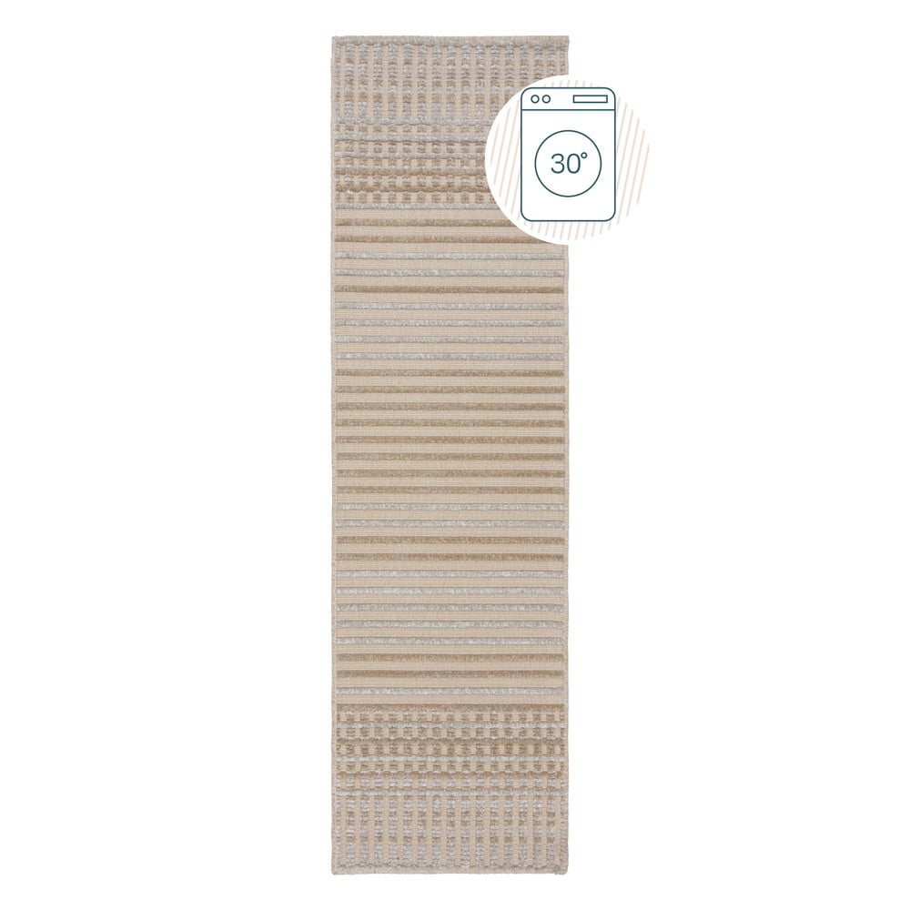 Bézs mosható zsenília futószőnyeg 60x240 cm Elton – Flair Rugs