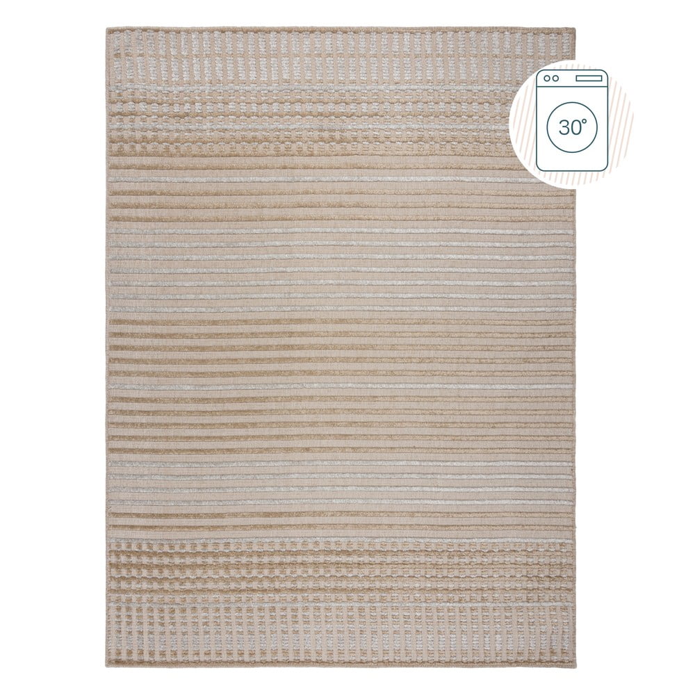 Bézs mosható zsenília szőnyeg 200x320 cm Elton – Flair Rugs