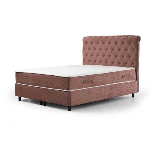 Rózsaszín ágyneműtartós boxspring ágy 140x200 cm Sonata – Kalune Design