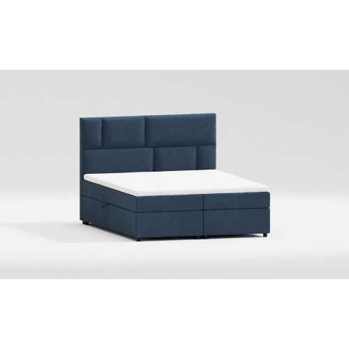 Sötétkék ágyneműtartós boxspring ágy 200x200 cm Lola – Ropez