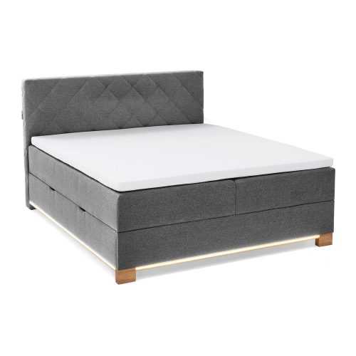 Szürke ágyneműtartós boxspring ágy 180x200 cm Messina – Meise Möbel