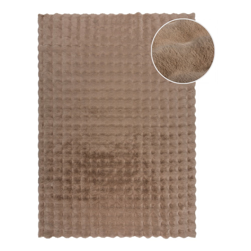 Barna szintetikus szőrme szőnyeg 160x230 cm Waffle Faux Fur – Flair Rugs