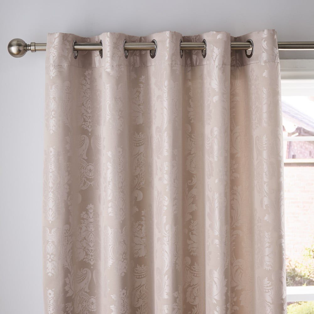 Bézs damaszt függöny szett 2 db-os 229x229 cm Damask Jacquard – Catherine Lansfield