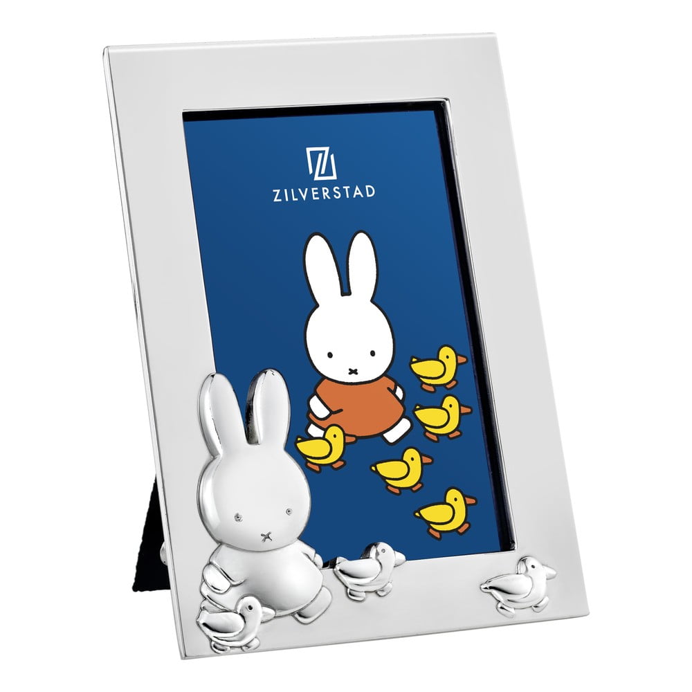 Ezüstszínű fém álló képkeret 7x10 cm Miffy – Zilverstad