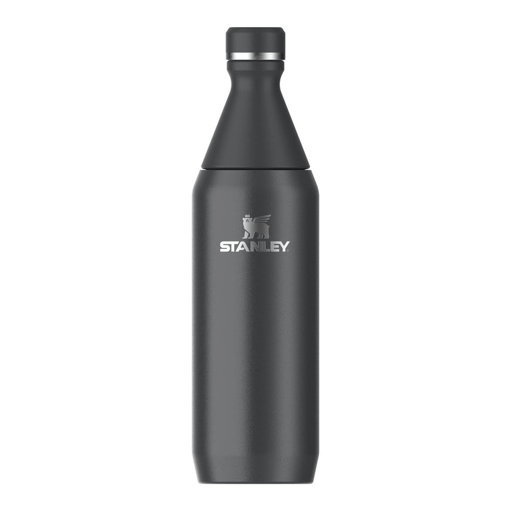 Fekete rozsdamentes acél ivópalack 600 ml All Day Slim – Stanley