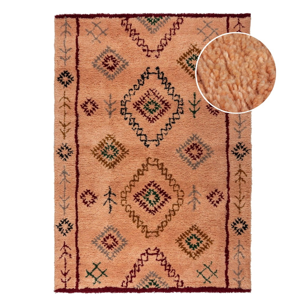 Lazacszínű kézi szövésű gyapjú szőnyeg 160x230 cm Moroccan Sahara – Flair Rugs