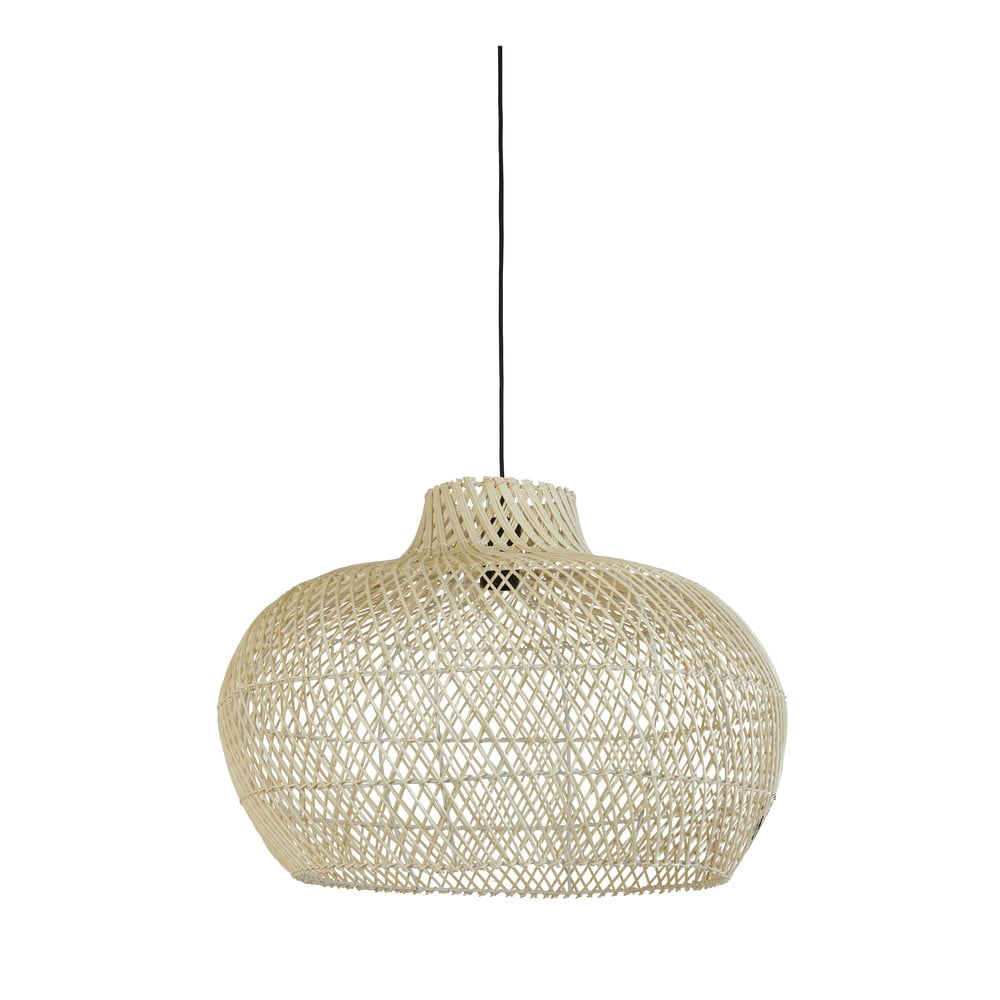 Natúr színű függőlámpa rattan búrával ø 60 cm Charita – Light & Living