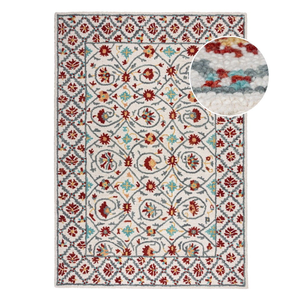 Piros-kék kézi szövésű gyapjú szőnyeg 200x290 cm Iris Traditional – Flair Rugs