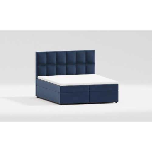 Sötétkék ágyneműtartós boxspring ágy 140x200 cm Flip – Ropez