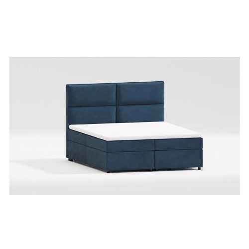 Sötétkék ágyneműtartós boxspring ágy 200x200 cm Rico – Ropez