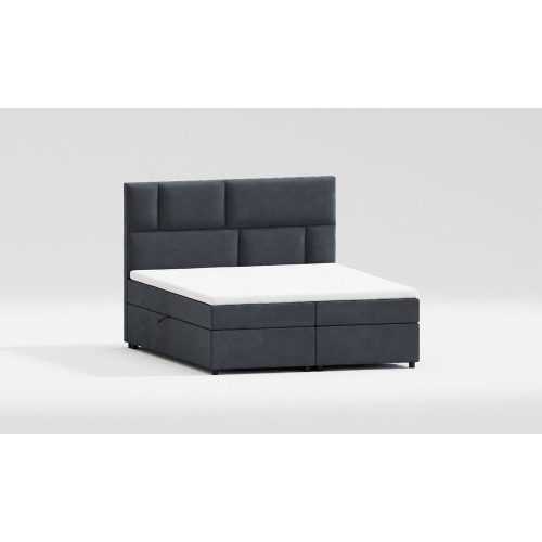 Sötétszürke ágyneműtartós boxspring ágy 140x200 cm Lola – Ropez