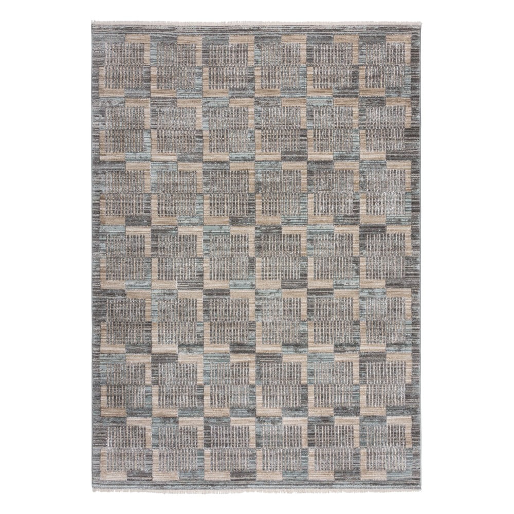 Szürke-bézs szőnyeg 200x290 cm Evelyn Blocks – Flair Rugs