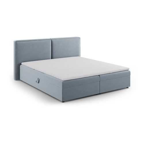 Világoskék ágyneműtartós boxspring ágy 180x200 cm Arendal – Cosmopolitan Design