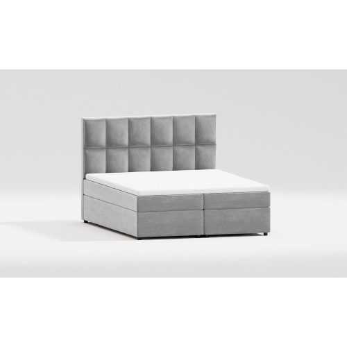 Világosszürke ágyneműtartós boxspring ágy 140x200 cm Flip – Ropez