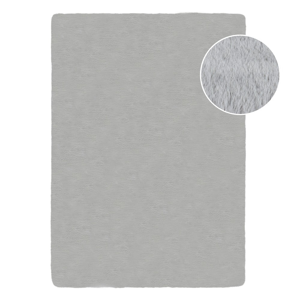 Világosszürke szintetikus szőrme szőnyeg 120x170 cm Ivy Luxury Fur – Flair Rugs