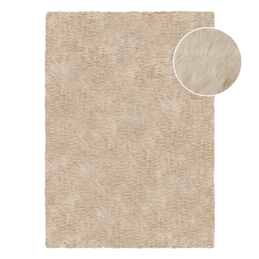 Bézs szintetikus szőrme szőnyeg 180x290 cm Alpine Faux Fur – Flair Rugs