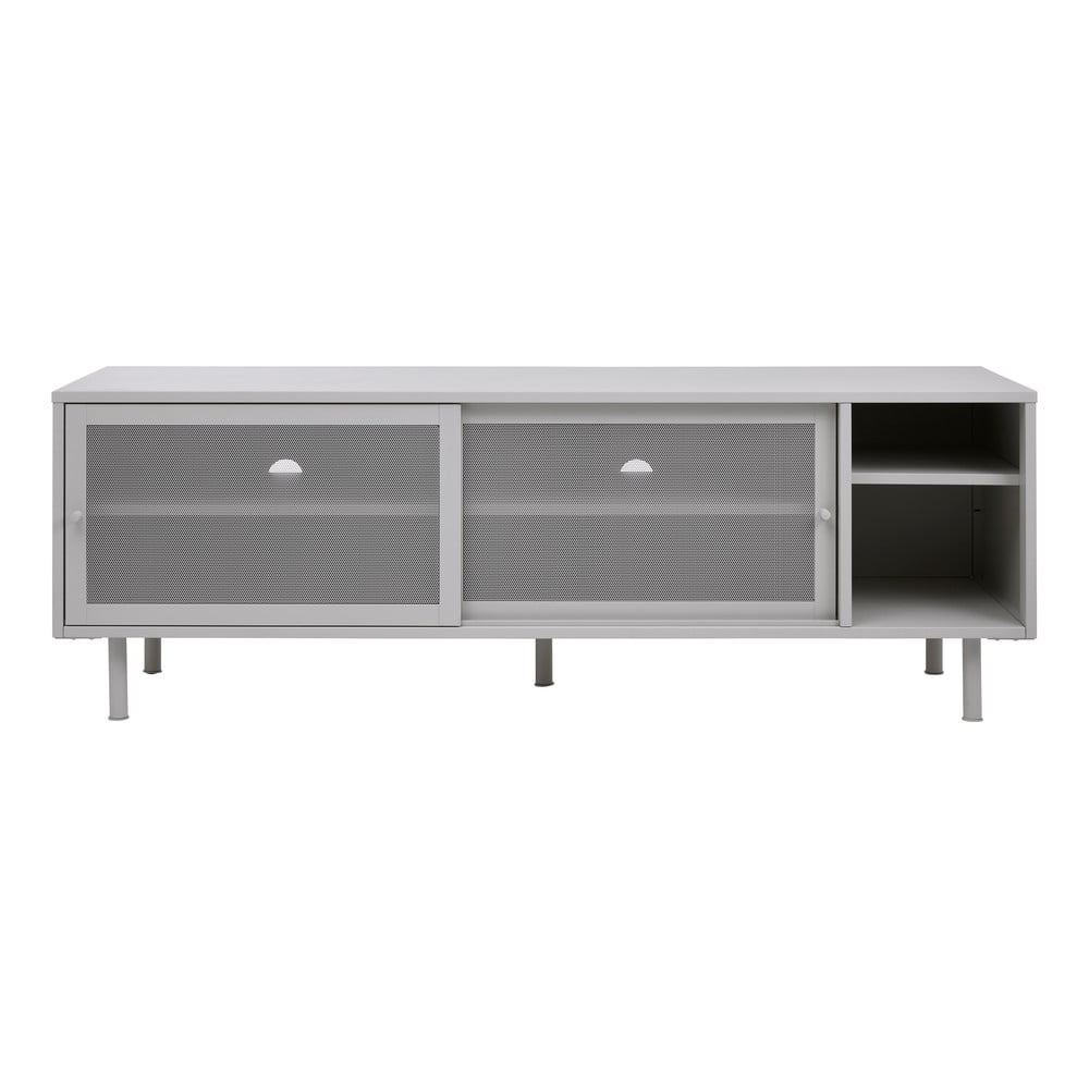 Fehér fém TV-állvány 160x55 cm Veep – Unique Furniture