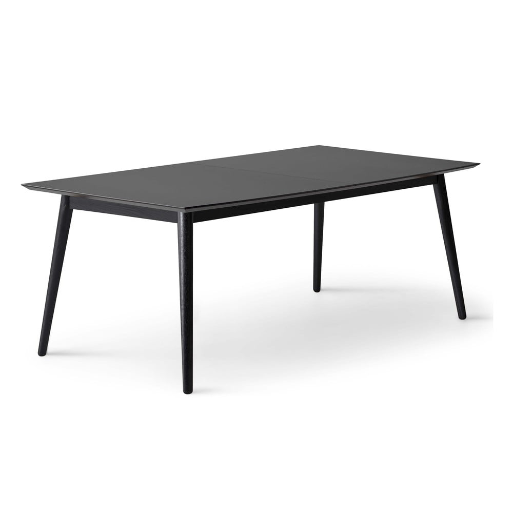 Fekete bővíthető étkezőasztal fekete asztallappal 100x210 cm Meza – Hammel Furniture