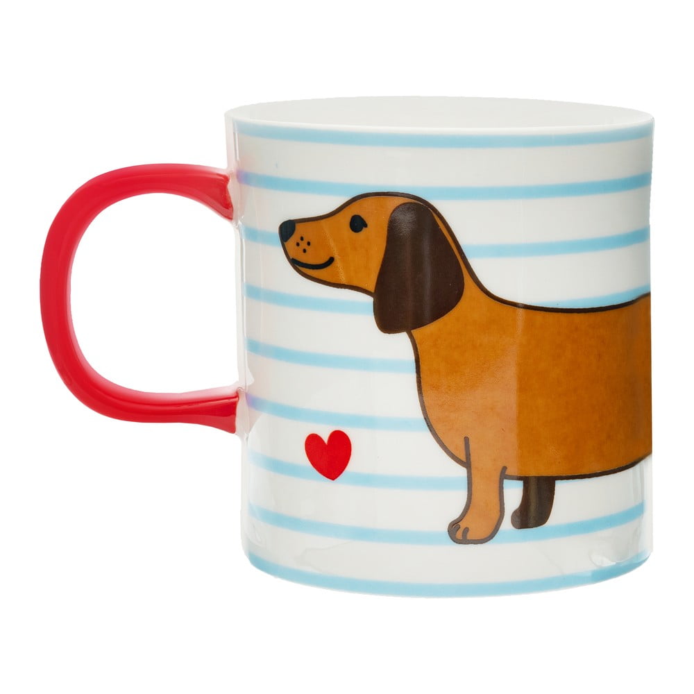 Kék-barna porcelán bögre 300 ml Sausage Dog – Sass & Belle