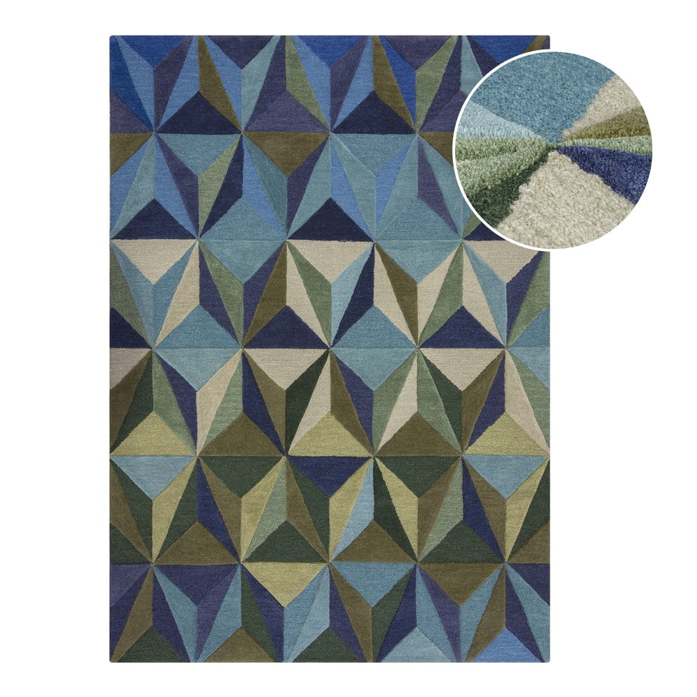 Kék gyapjú szőnyeg 120x170 cm Reverie – Flair Rugs